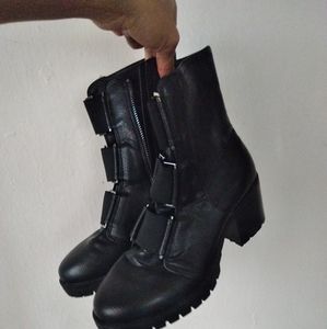 Vegan faux leather boots